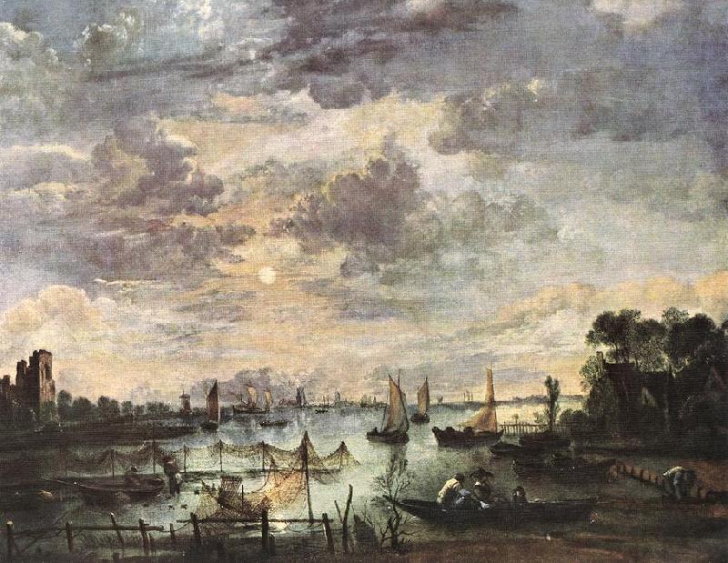 NEER, Aert van der Fishing at Moonlight ag